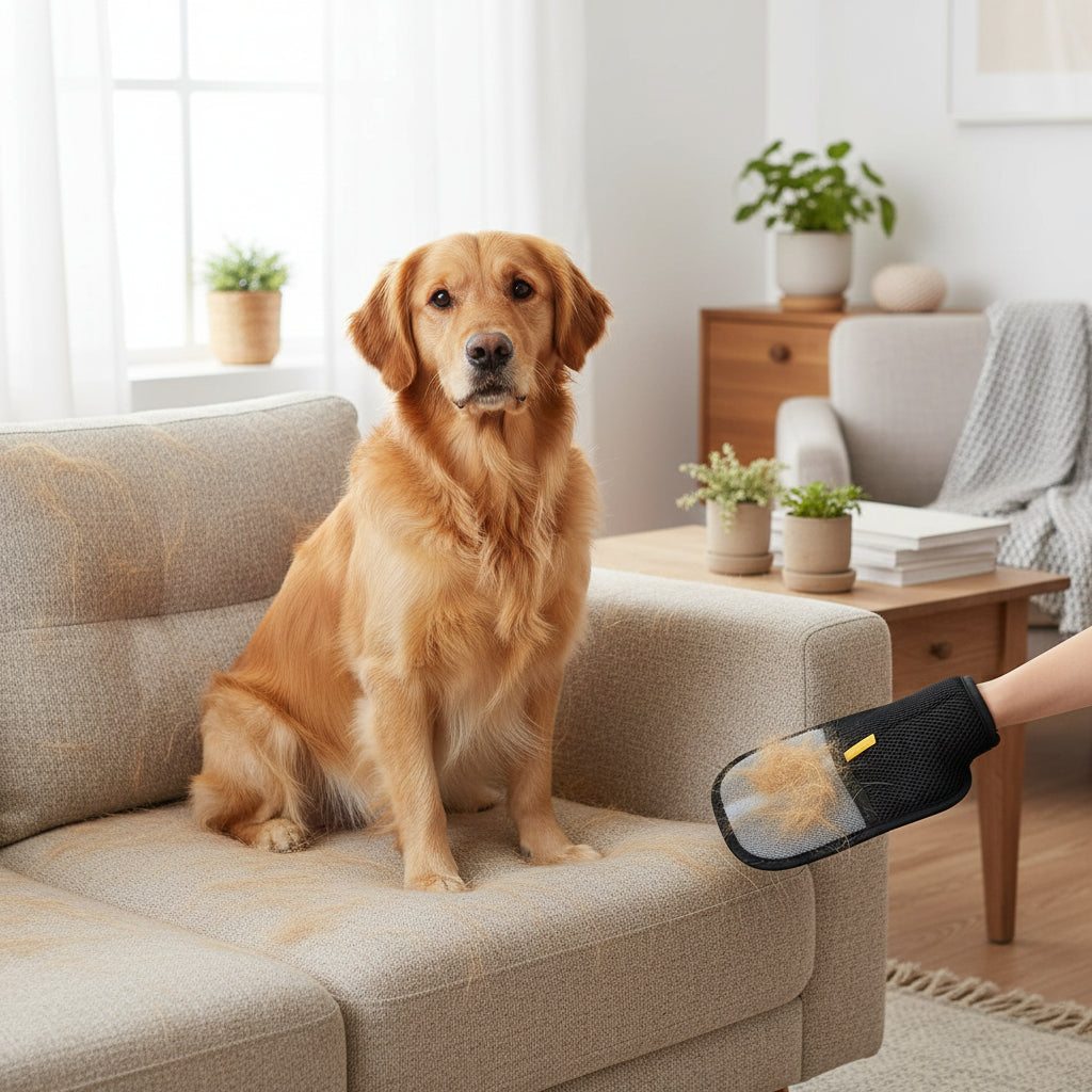 Pet Hair Remover Grooming Kit 2 pcs for Dogs & Cats –  Brush & Deshedding Mitt
